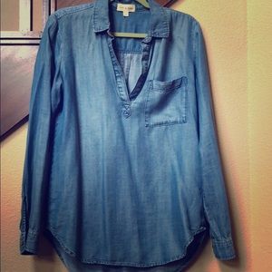 Anthropologie Cloth & Stone Denim Blouse